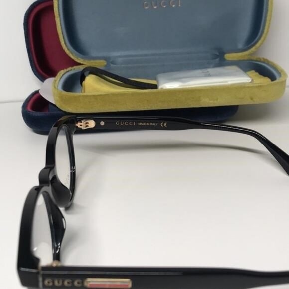 New Authentic Gucci GG0827O 001 Black Eyeglasses with Case - Picture 7 of 9